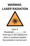 Class 4 Laser Safety Sign