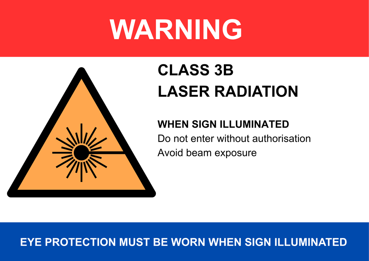 Class 3B Illuminated Laser safety sign