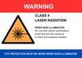 Class 4 Illuminated Laser Safety Sign